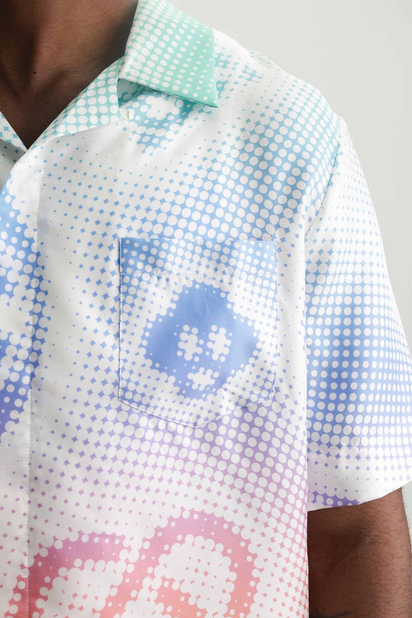 Casablanca Halftone Logo Cuban Collar Ss Shirt Multi