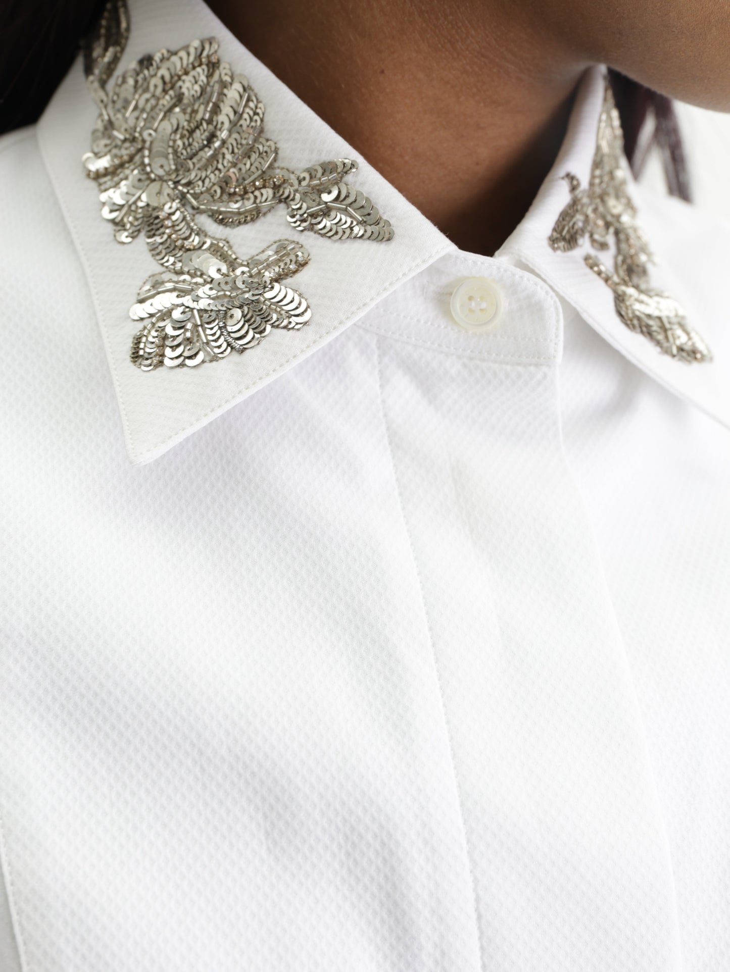 Givenchy Shirt Slv Sequins Collar White