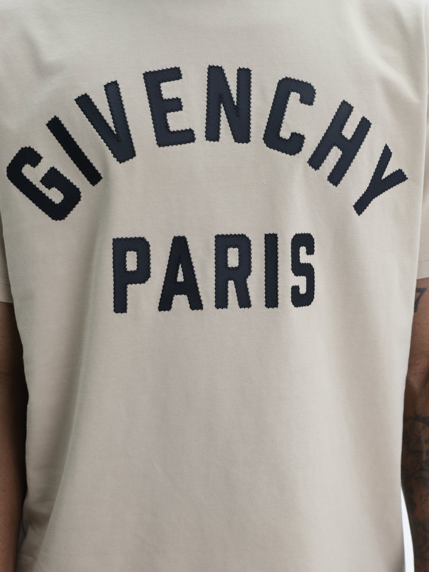Givenchy T-Shirt Large Logo Print Beige