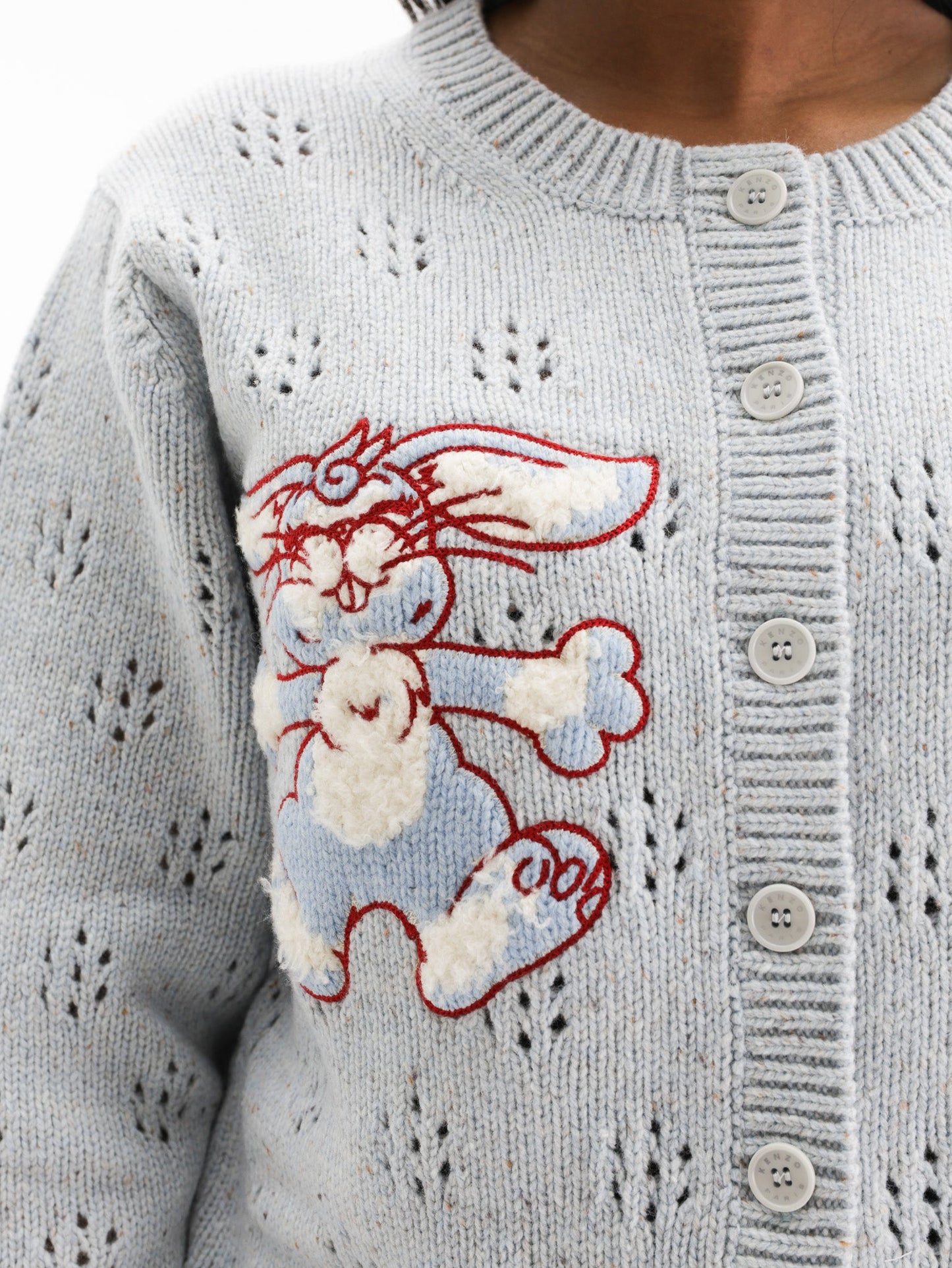 Kenzo Cardigan Winter Holidays Embroidered Glacier
