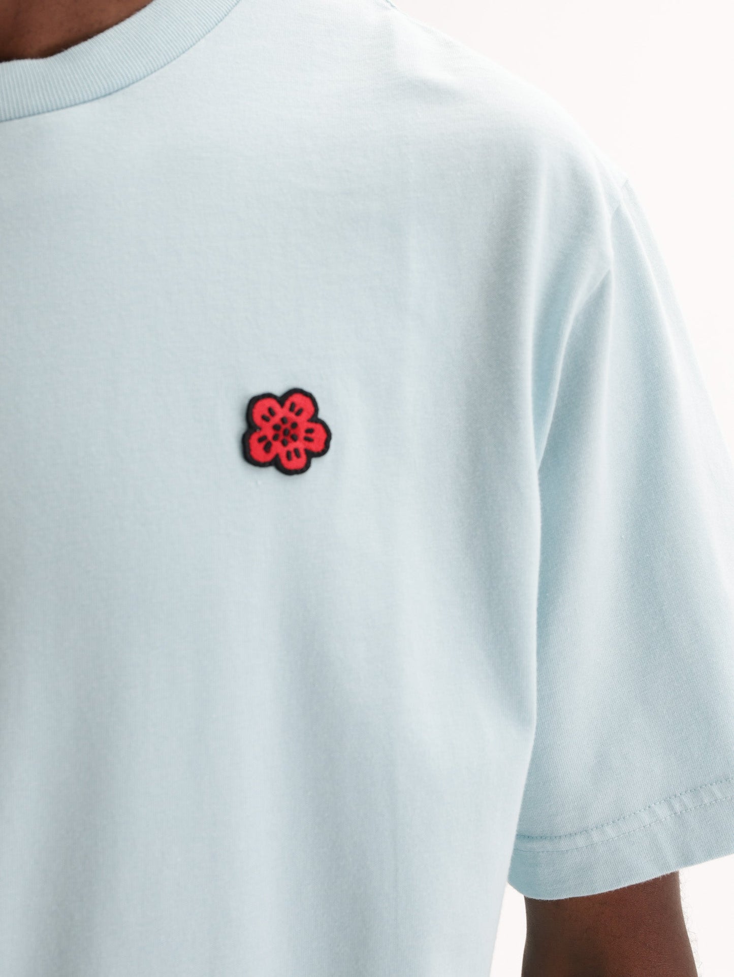 Kenzo T-Shirt Boke Flower Embroidered Glacier