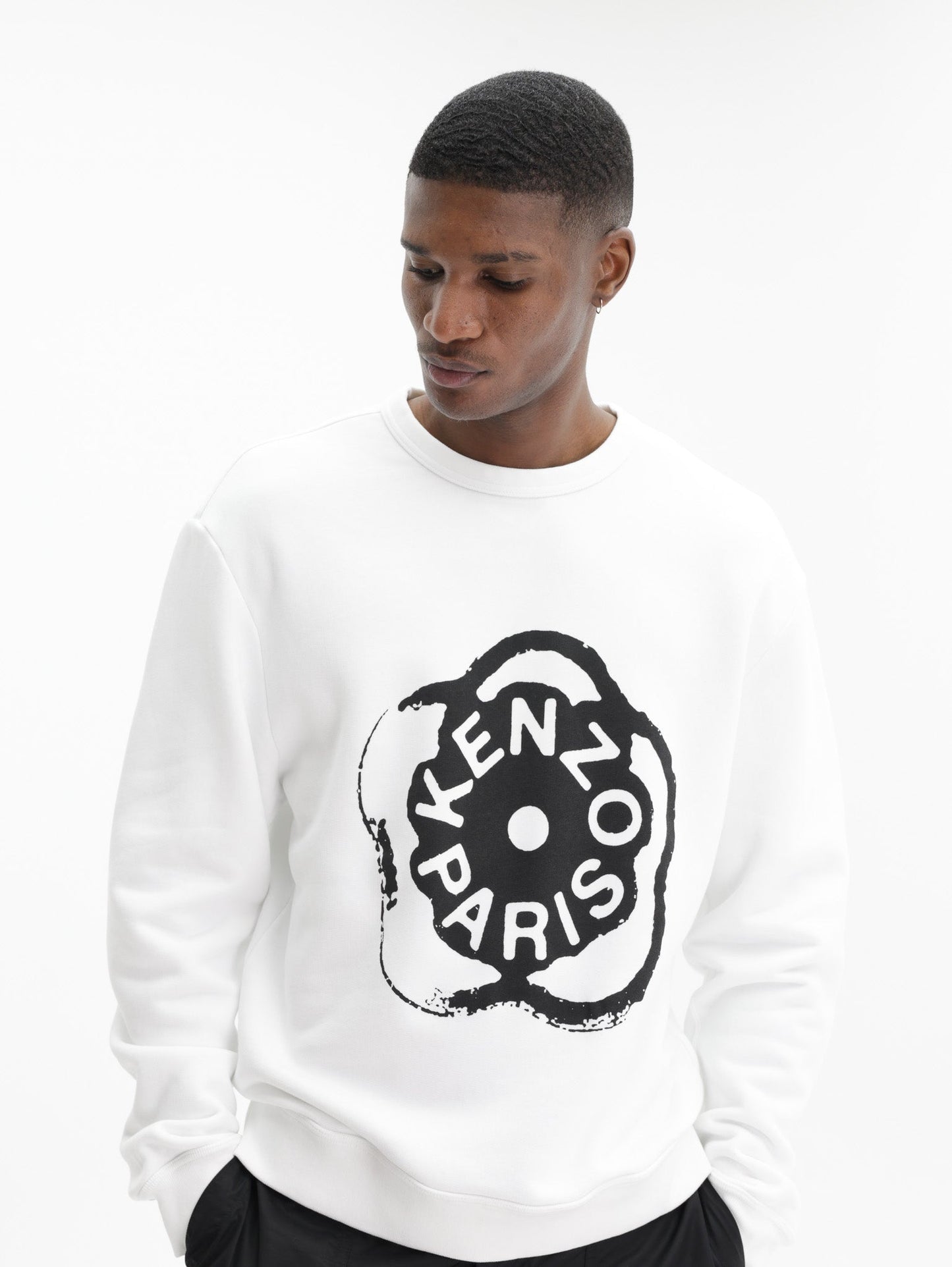 Kenzo Sweatshirt Knitted Cotton Pullover Off White