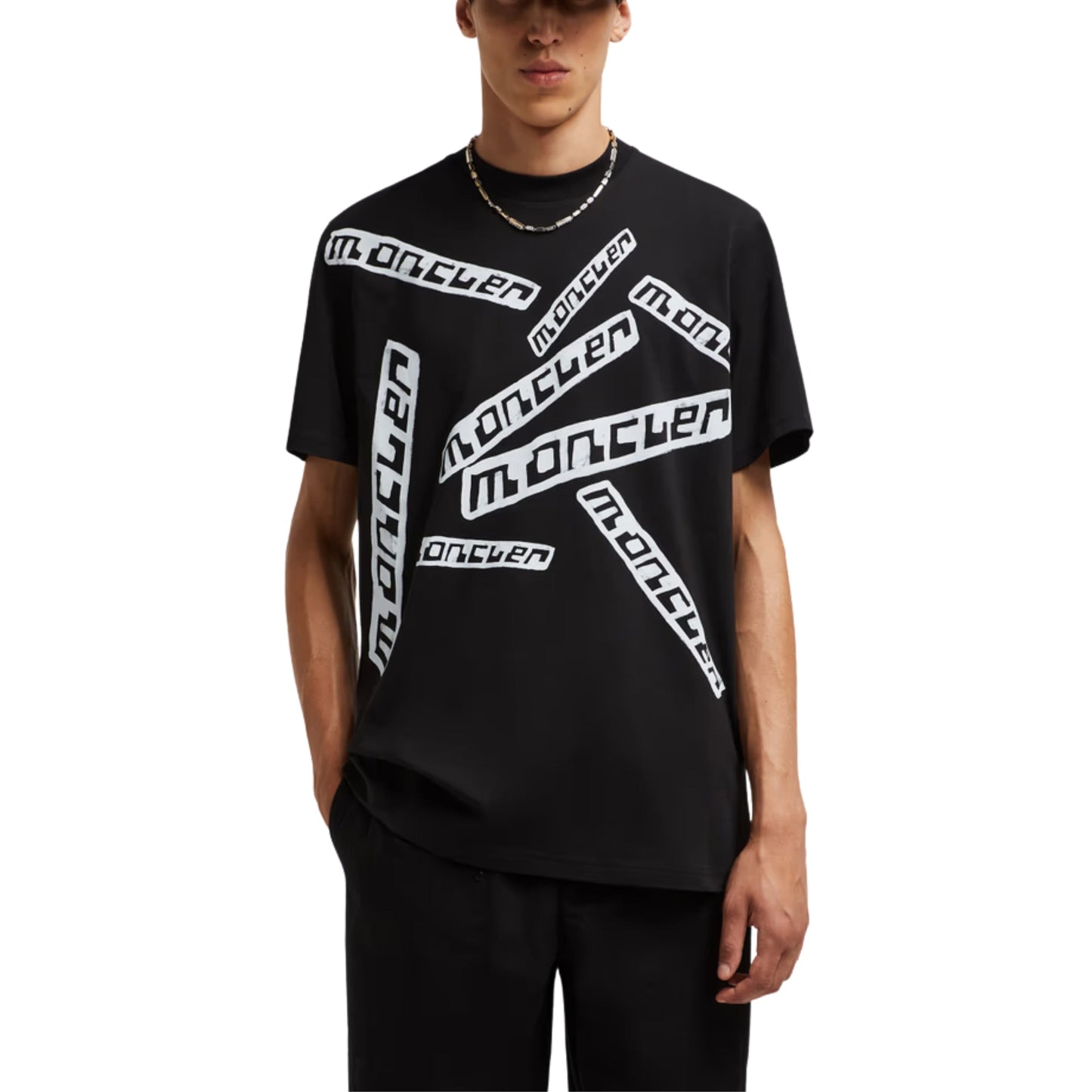 Moncler T-Shirt Multiple Logo Black