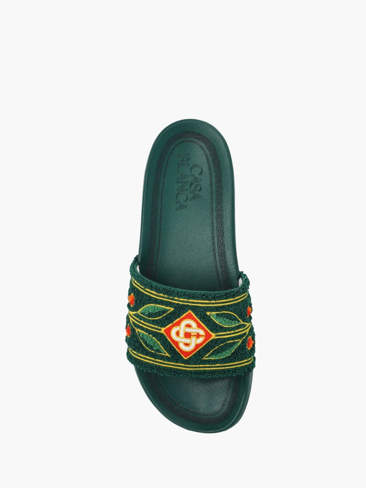 Casablanca Slides CSL18 Embroidered Terry Green