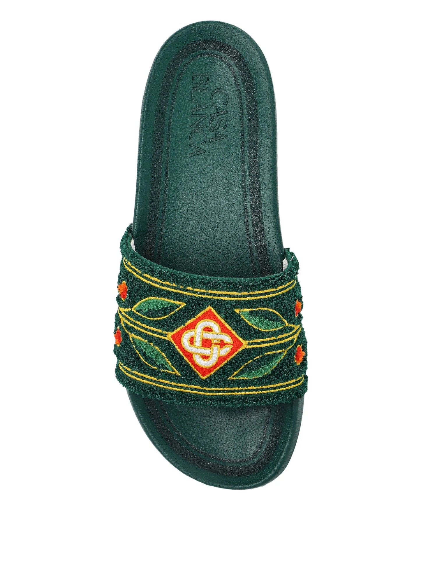 Casablanca Csl11 Embroidered Terry Slider Green