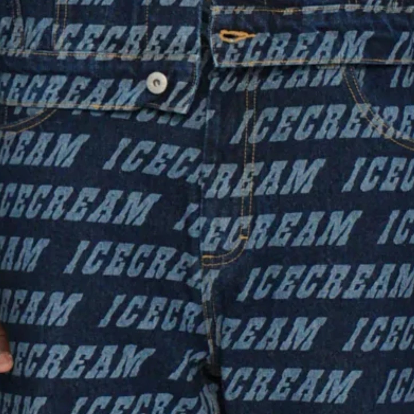 Icecream Repeat Logo Double Scoop Denim Pants Indigo