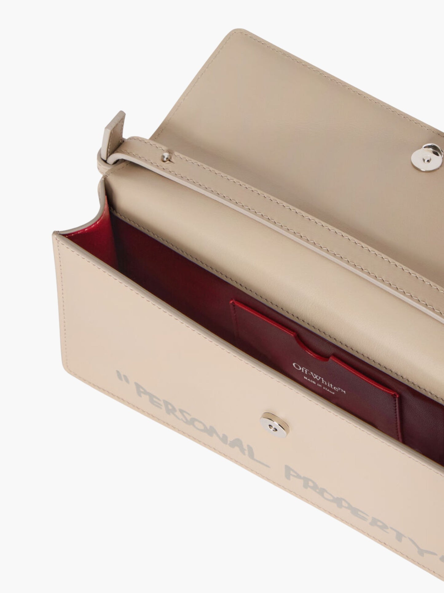 Off-White Bag Silver Logo Strap Beige