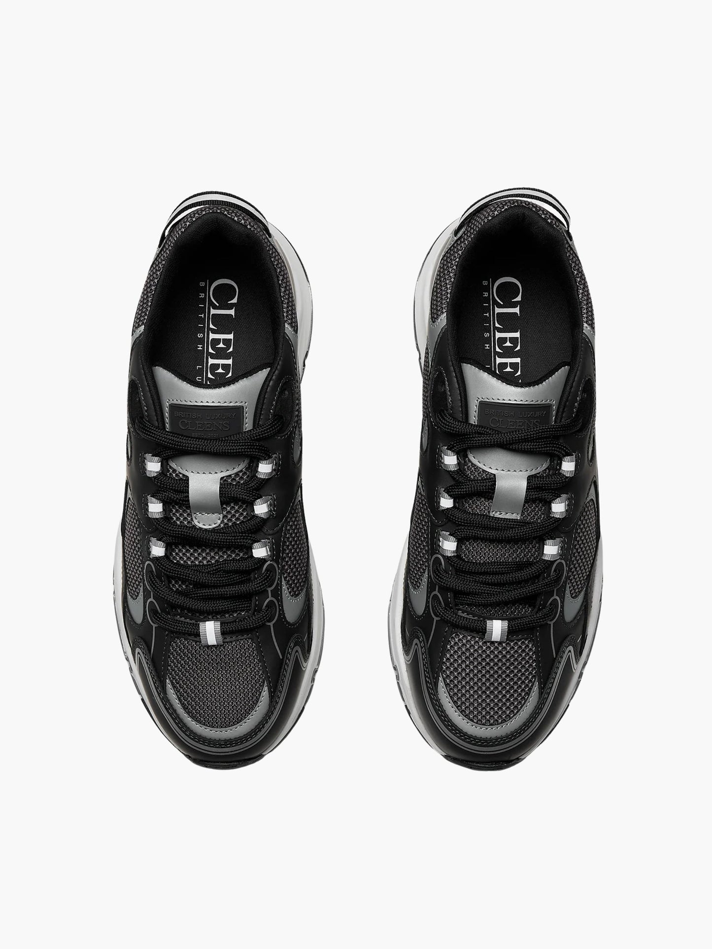 Cleens Sneakers C22 Mesh Lace Up Black