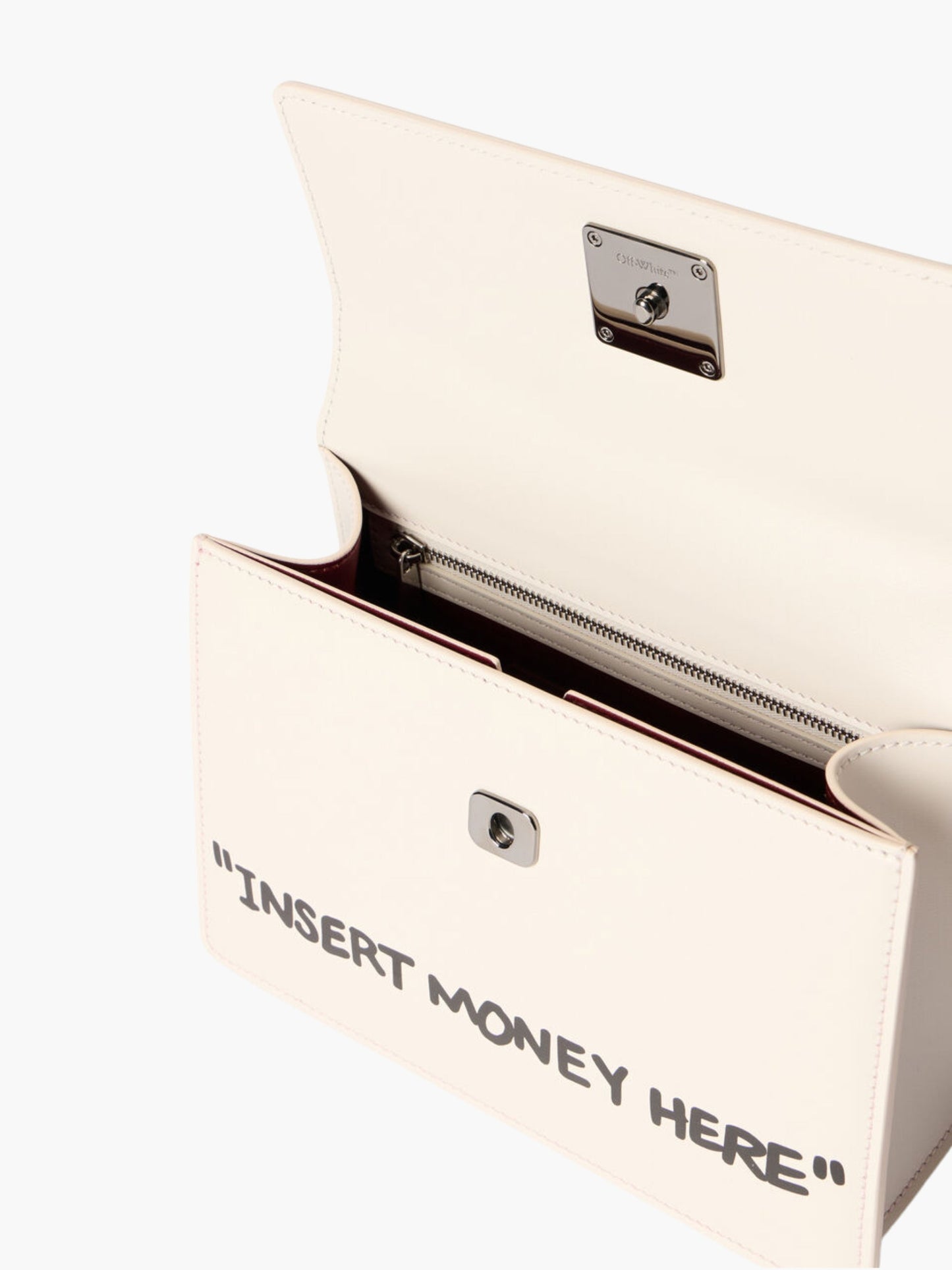 Off-White Bag Black Logo Handle Cream