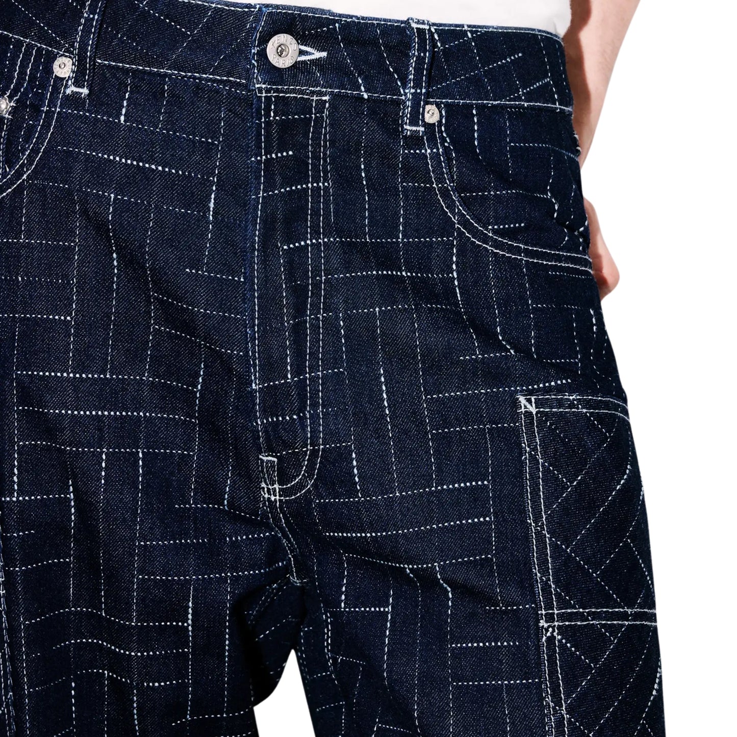 Kenzo Cargo Jeans Weave Denim Blue