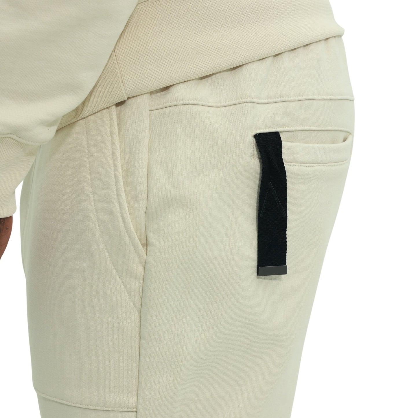 Capone Cargo Sweatpants Double Sided Pockets Beige