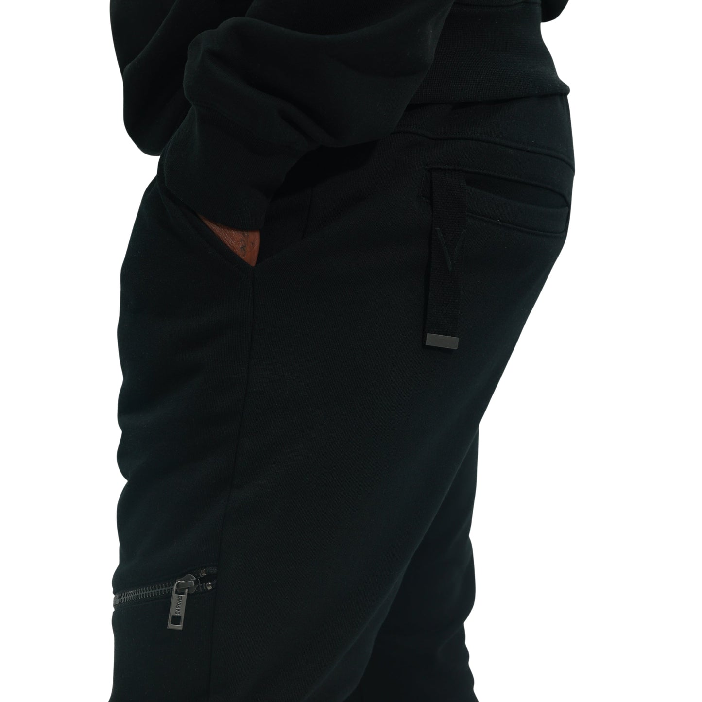 Capone Sweatpants Zipped Black