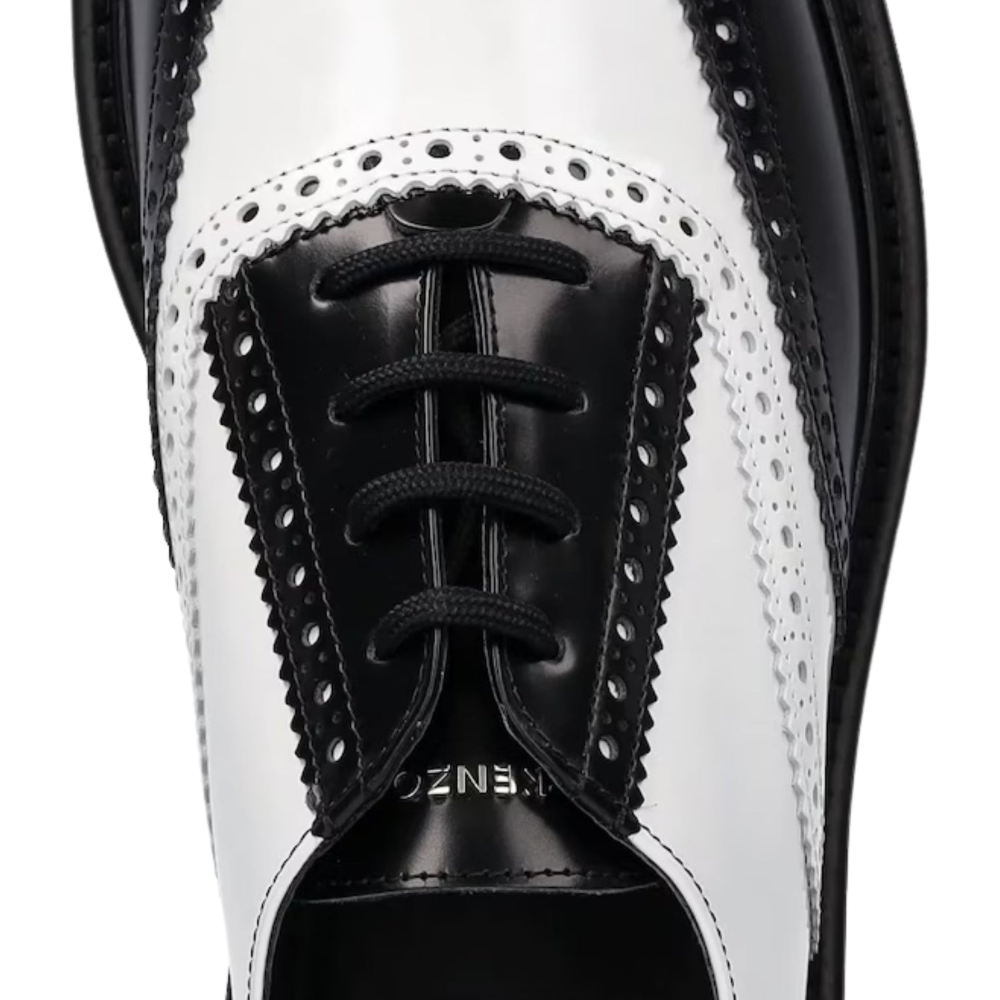 Kenzo Derby Shoes Leather White-Black
