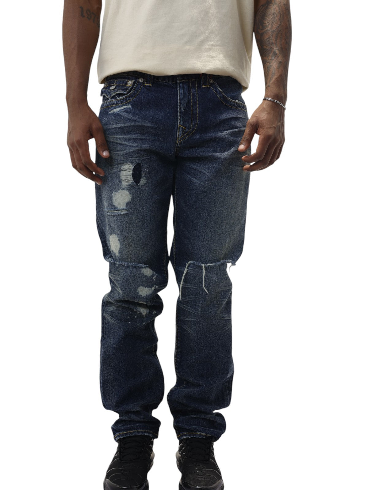 True Religion Ricky Jeans Champlain Rips Dark Wash