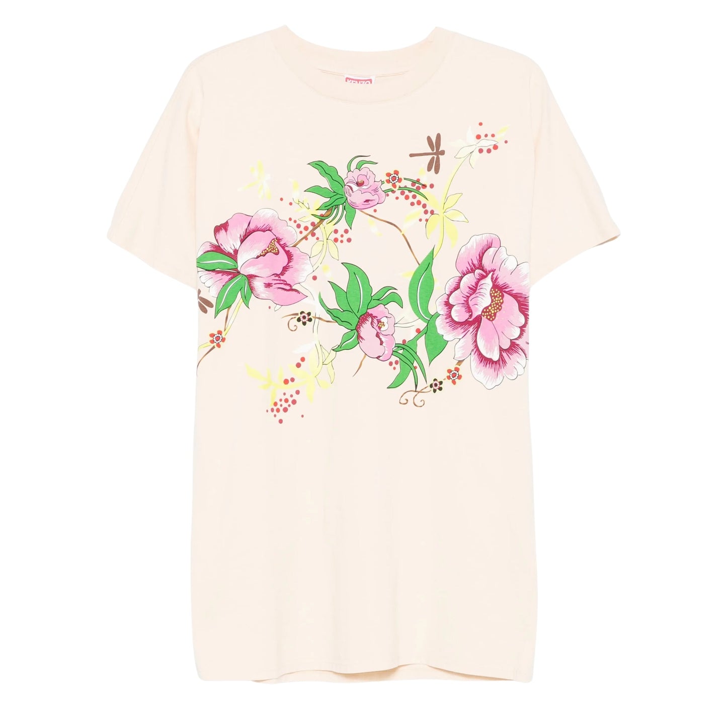 Kenzo T-Shirt Dress Floral Off-White