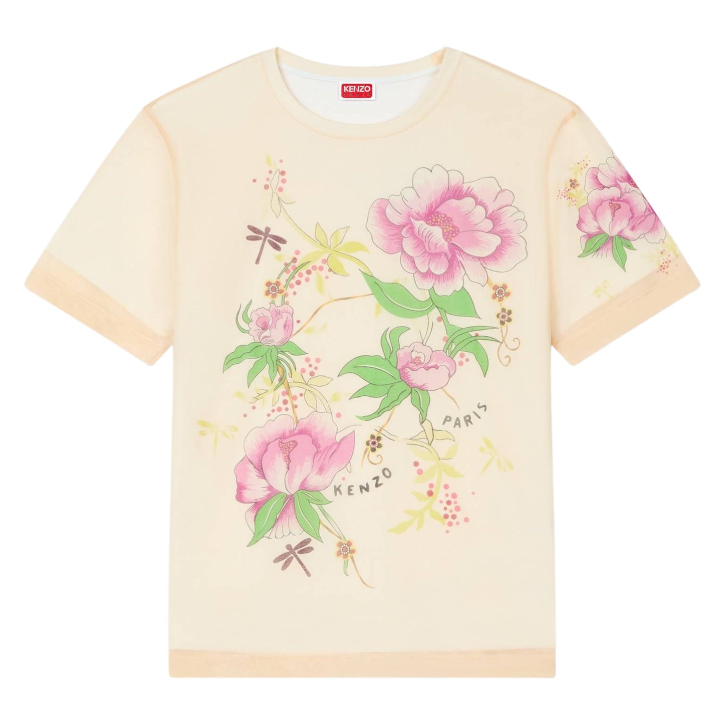 Kenzo T-Shirt Ladies Allover Print Floral Beige