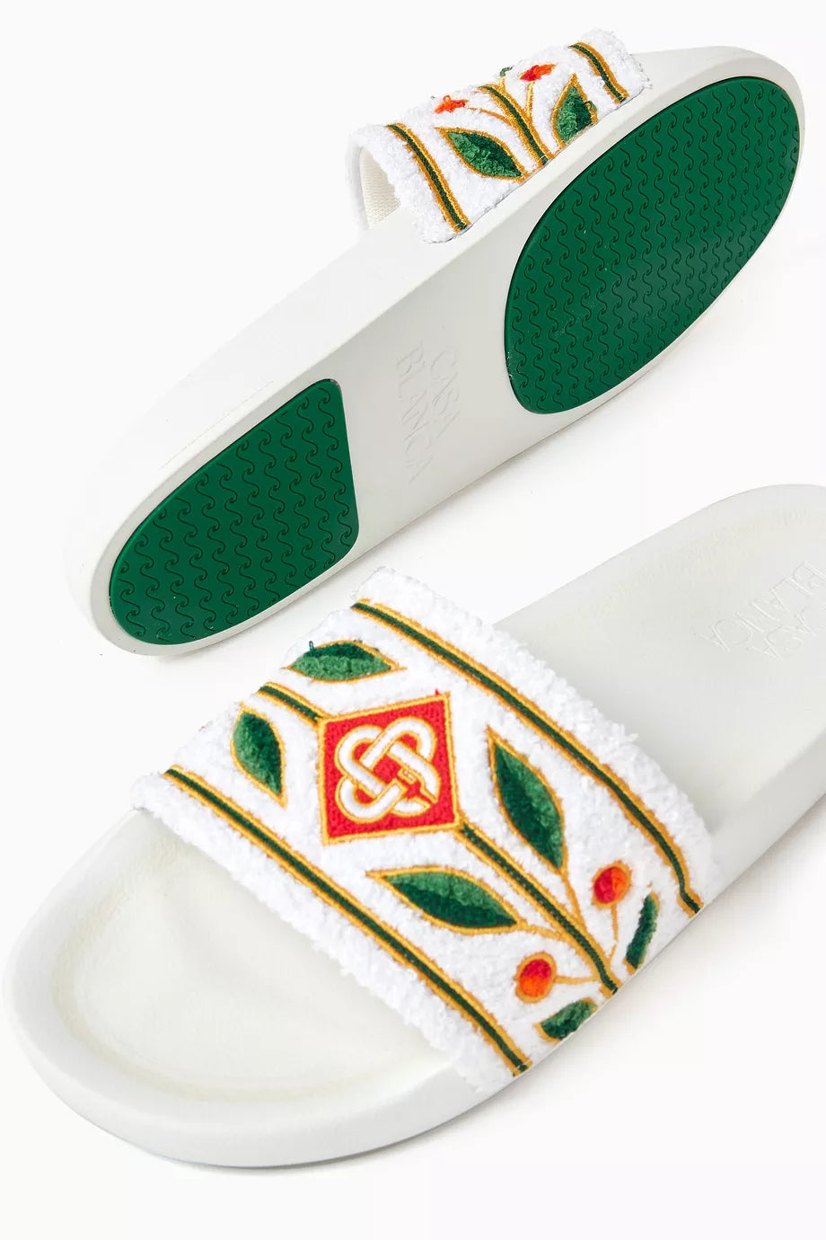 Casablanca Csl10 Embroidered Terry Slider White