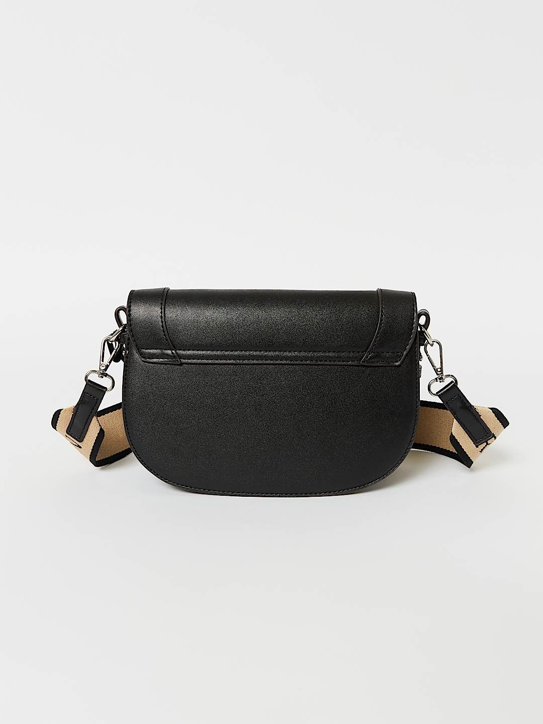 True Religion Stitched Horseshoe Flap Bag Black