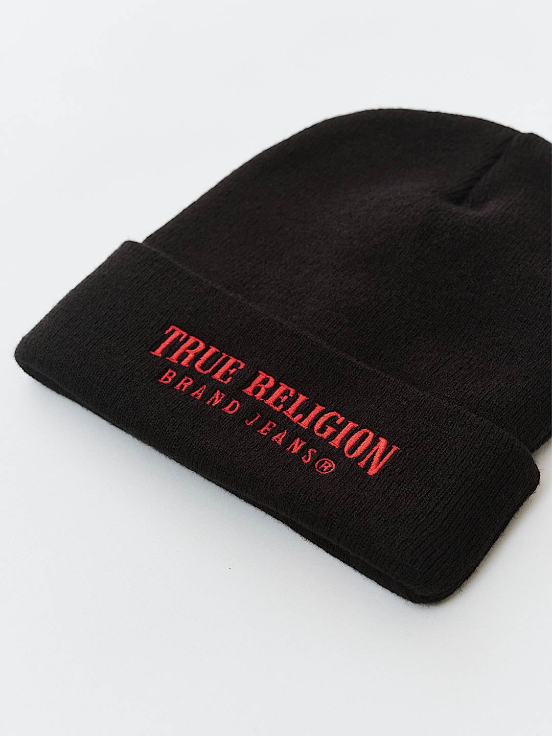 True Religion Arch Logo Beanie Jet Black