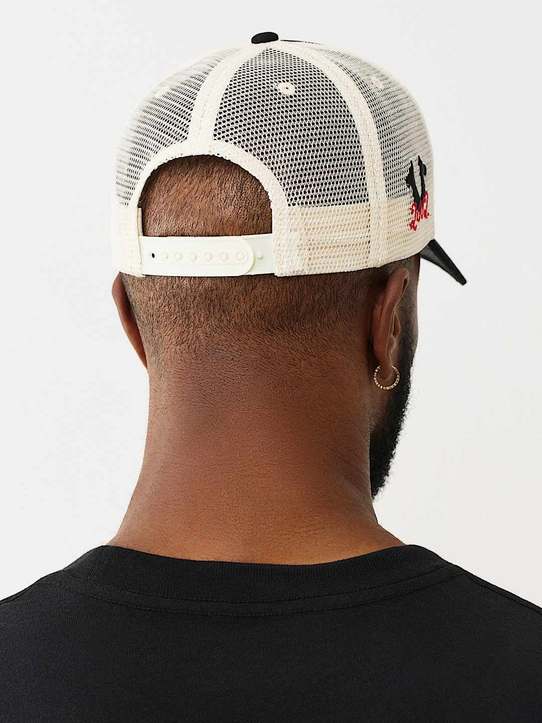 True Religion Varsity Trucker Cap Black/White