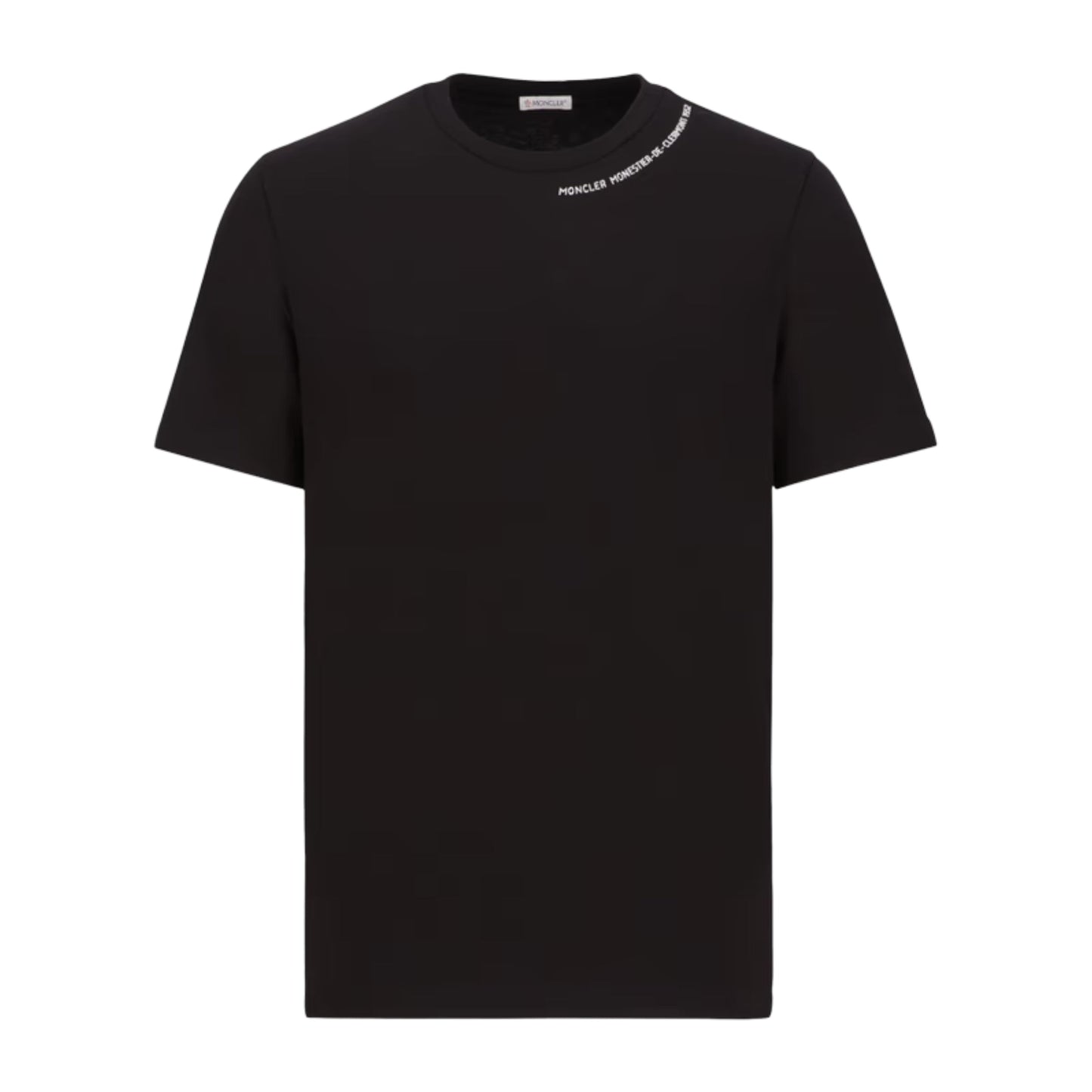 Moncler T-Shirt Half Neck Logo Black