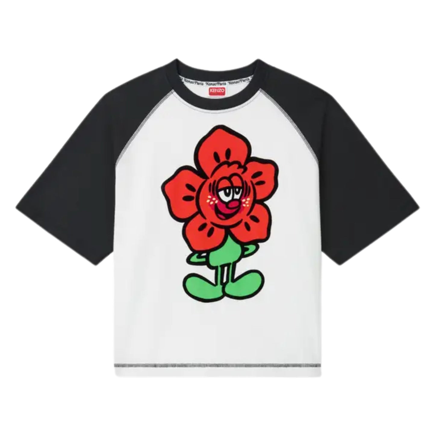 Kenzo T-Shirt Ladies Flower Black-White