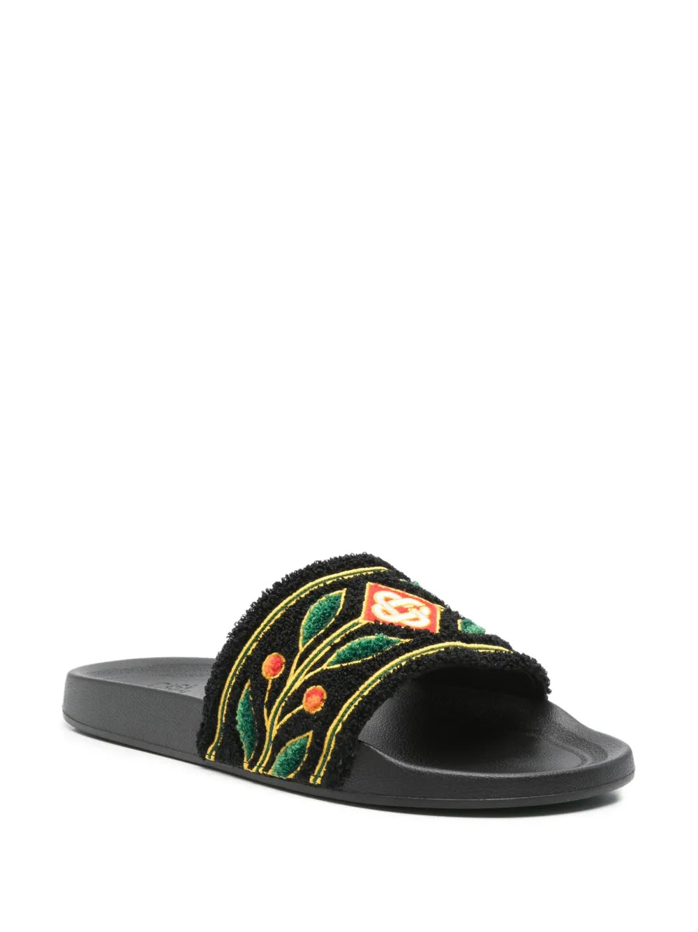 Casablanca Csl12 Embroidered Terry Slider Black