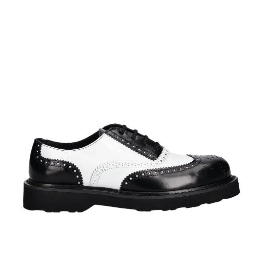 Kenzo Derby Shoes Leather White-Black