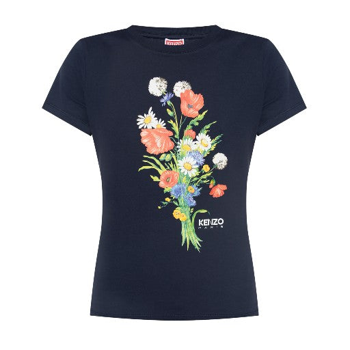 Kenzo T-Shirt  Floral Printed Blue