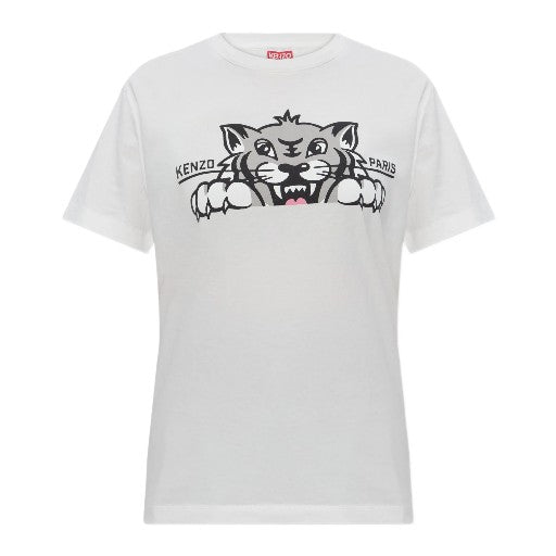 Kenzo T-Shirt Tiger Graphic White