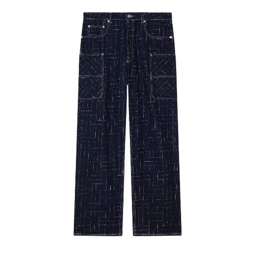Kenzo Cargo Jeans Weave Denim Blue