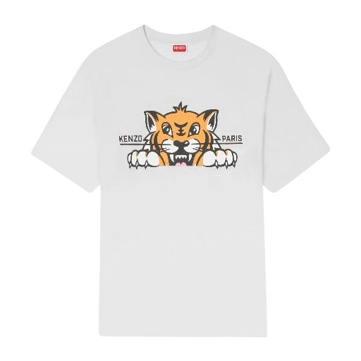 Kenzo T-Shirt Happy Tiger Oversized  Off White