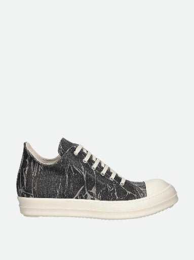 Rick Owens Sneaker Vintage Black Washed Foil-Milk