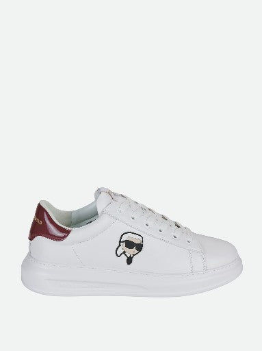 Karl Lagerfeld Sneaker Kl563 Kapri Nft Lo Lace White Leather-Burgundy