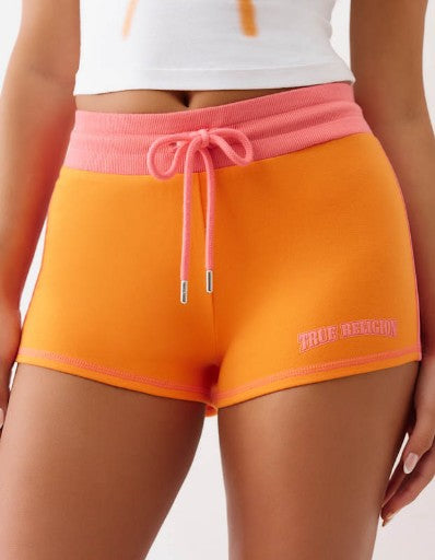 True Religion French Terry Hot Shorts Orange/Pink