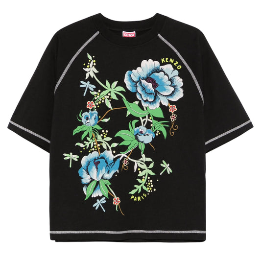 Kenzo T-Shirt Ladies Flower Black
