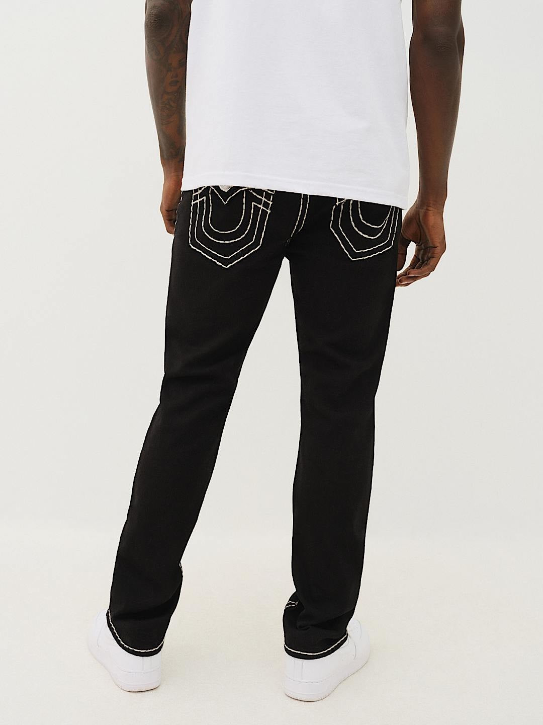 True Religion Jeans Ricky Super T Flap 34in 2sb Body Rinse Black