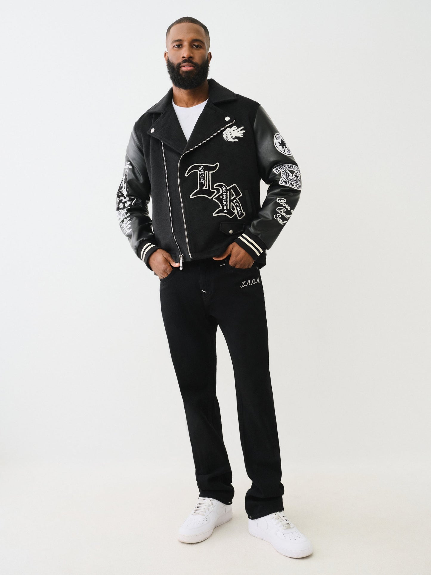 True Religion Edgy Ricky Sn Flap 2sb Black Rinse