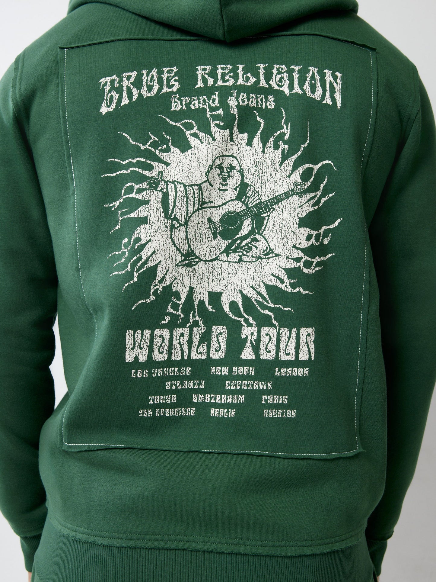 True Religion Blazing Tour Applique Zip Hood Dark Green