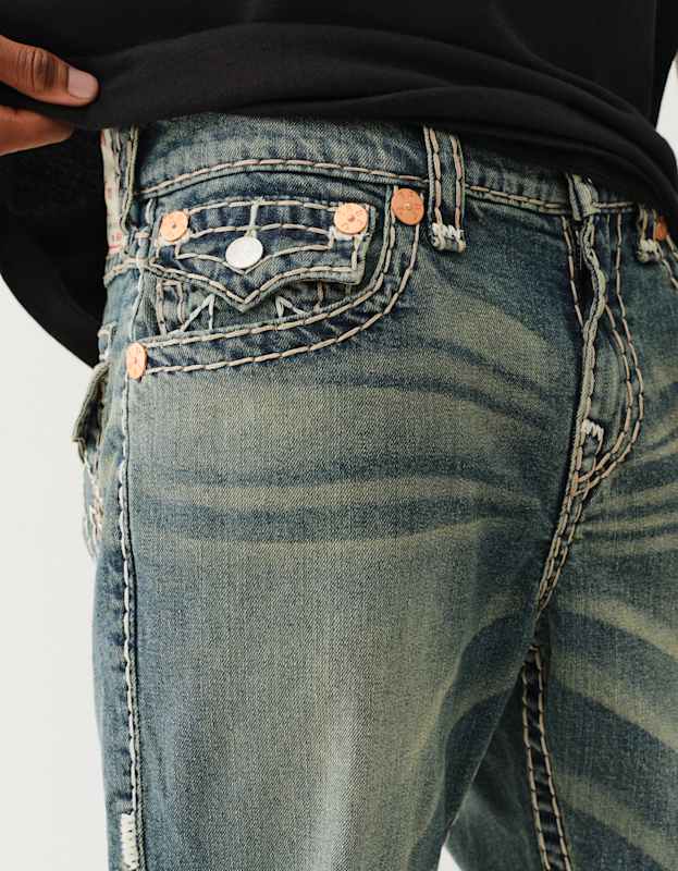 True Religion Ricky Super T Flap 34in Midnight Warehouse Dark Wash