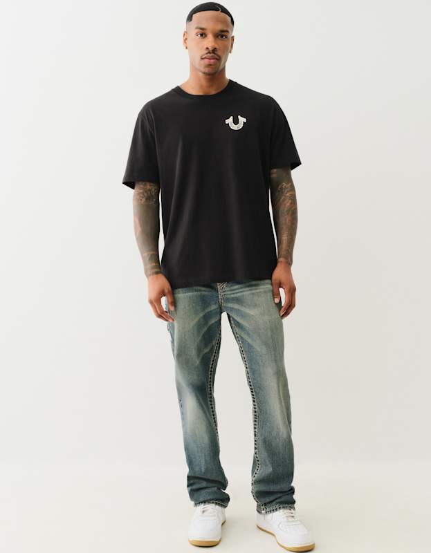 True Religion Ricky Super T Flap 34in Midnight Warehouse Dark Wash