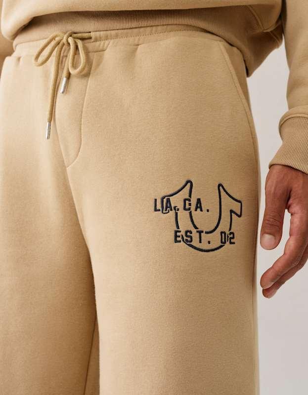 True Religion Long Sweatshorts Travertine