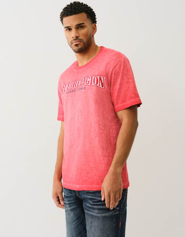 True Religion Ss Embro Arch Logo Tee Trv Red