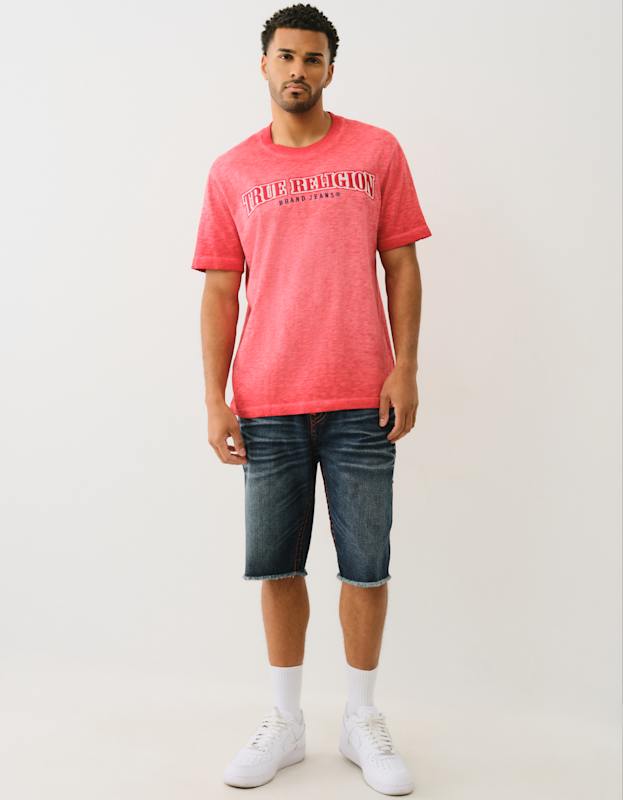 True Religion Ss Embro Arch Logo Tee Trv Red