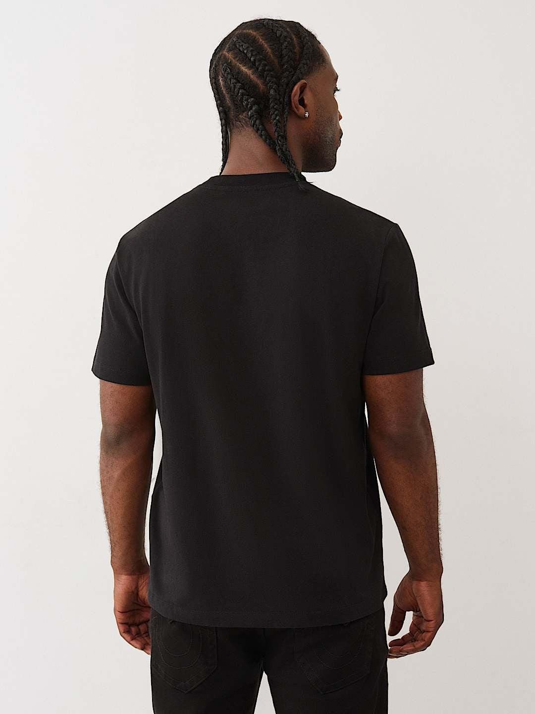 True Religion T-Shirt Terry Applique Jet Black