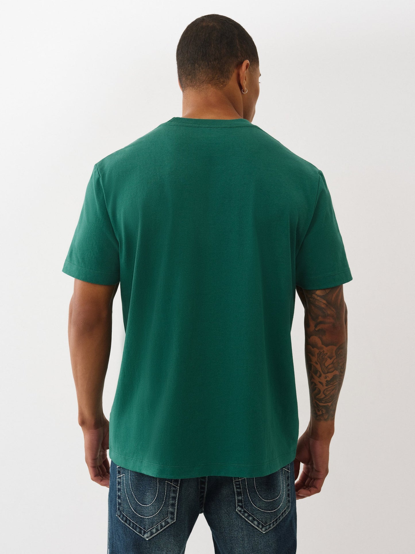 True Religion Terry Applique Tee Evergreen
