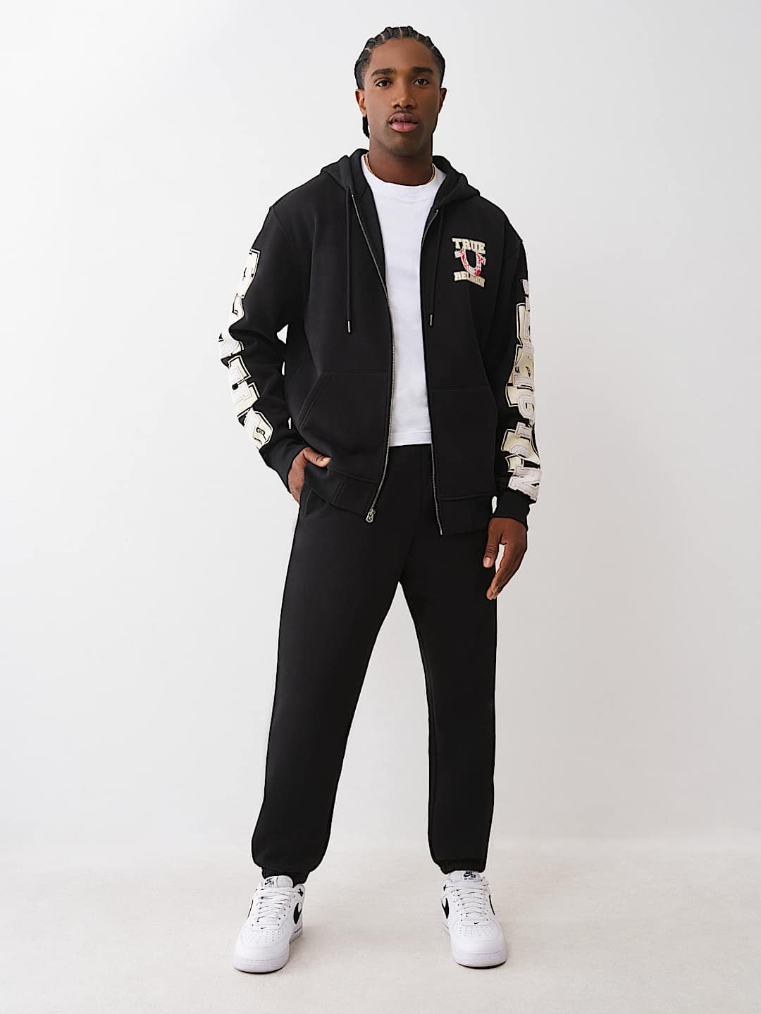 True Religion Jogger Terry Applique Jet Black