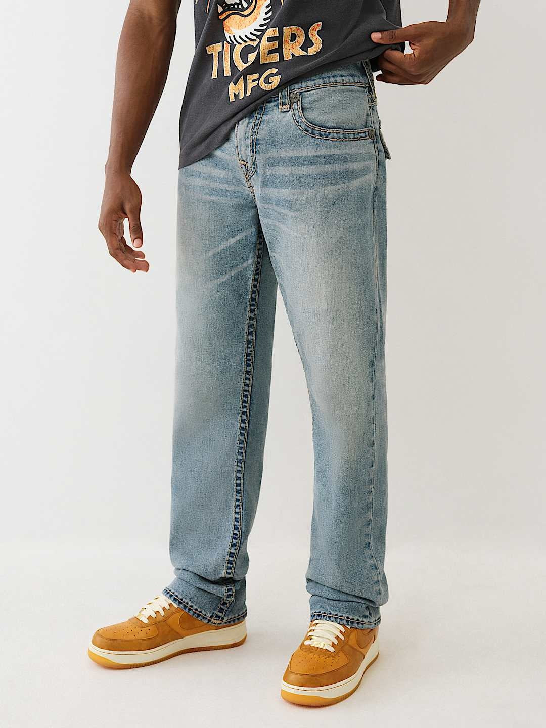 True Religion Jeans Ricky Super T Flap 34in Alley Loop Light Wash