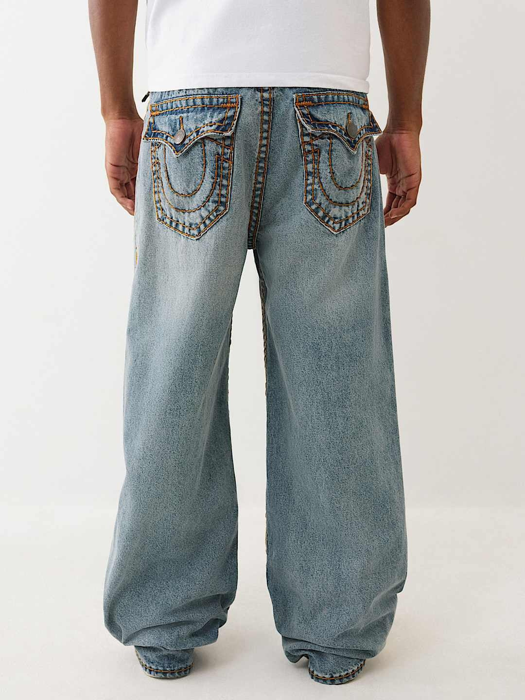 True Religion Jeans Vinny Super T Flap 34in Light Wash