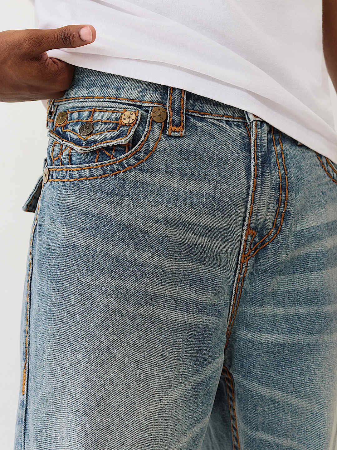 True Religion Jeans Vinny Super T Flap 34in Light Wash